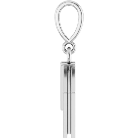 14K White Gold Engravable Book Pendant