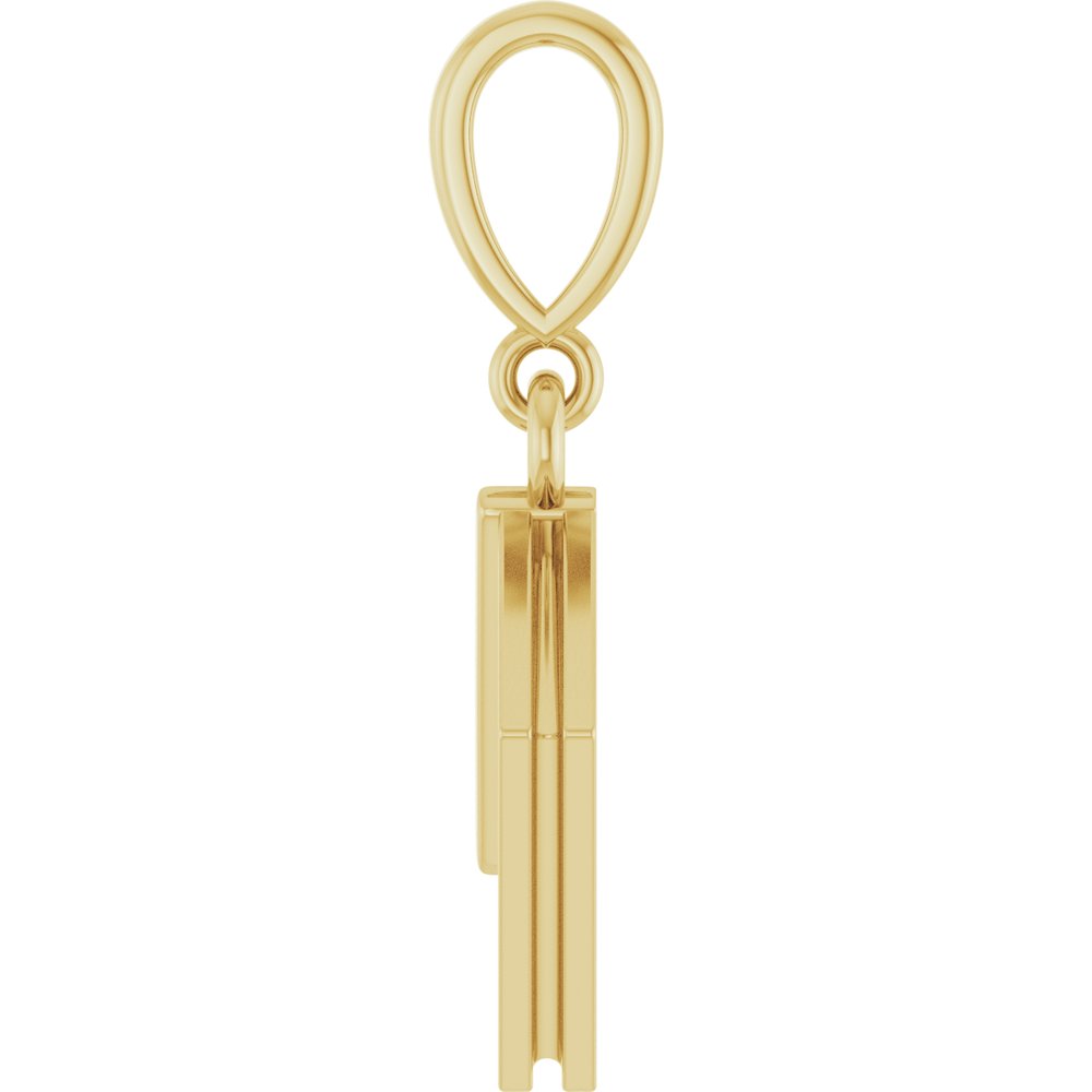 14K Yellow Gold Engravable Book Pendant