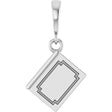 14K White Gold Engravable Book Pendant