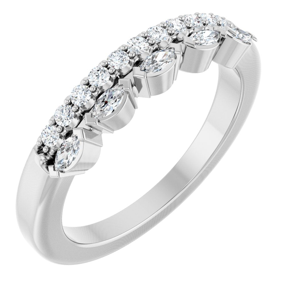 14K White Gold 1/3 CTW Natural Diamond Anniversary Band