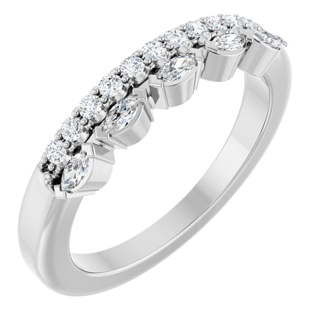 14K White Gold 1/3 CTW Natural Diamond Anniversary Band