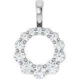14K White Gold 1/3 CTW Lab-Grown Diamond Graduated Circle Pendant
