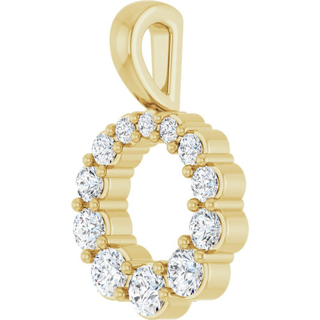 14K Yellow Gold 1/3 CTW Lab-Grown Diamond Graduated Circle Pendant