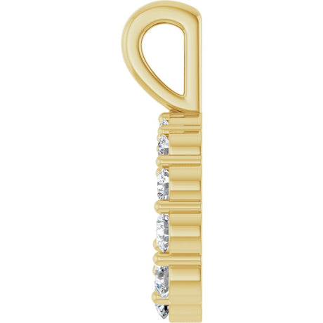 14K Yellow Gold 1/3 CTW Natural Diamond Graduated Circle Pendant