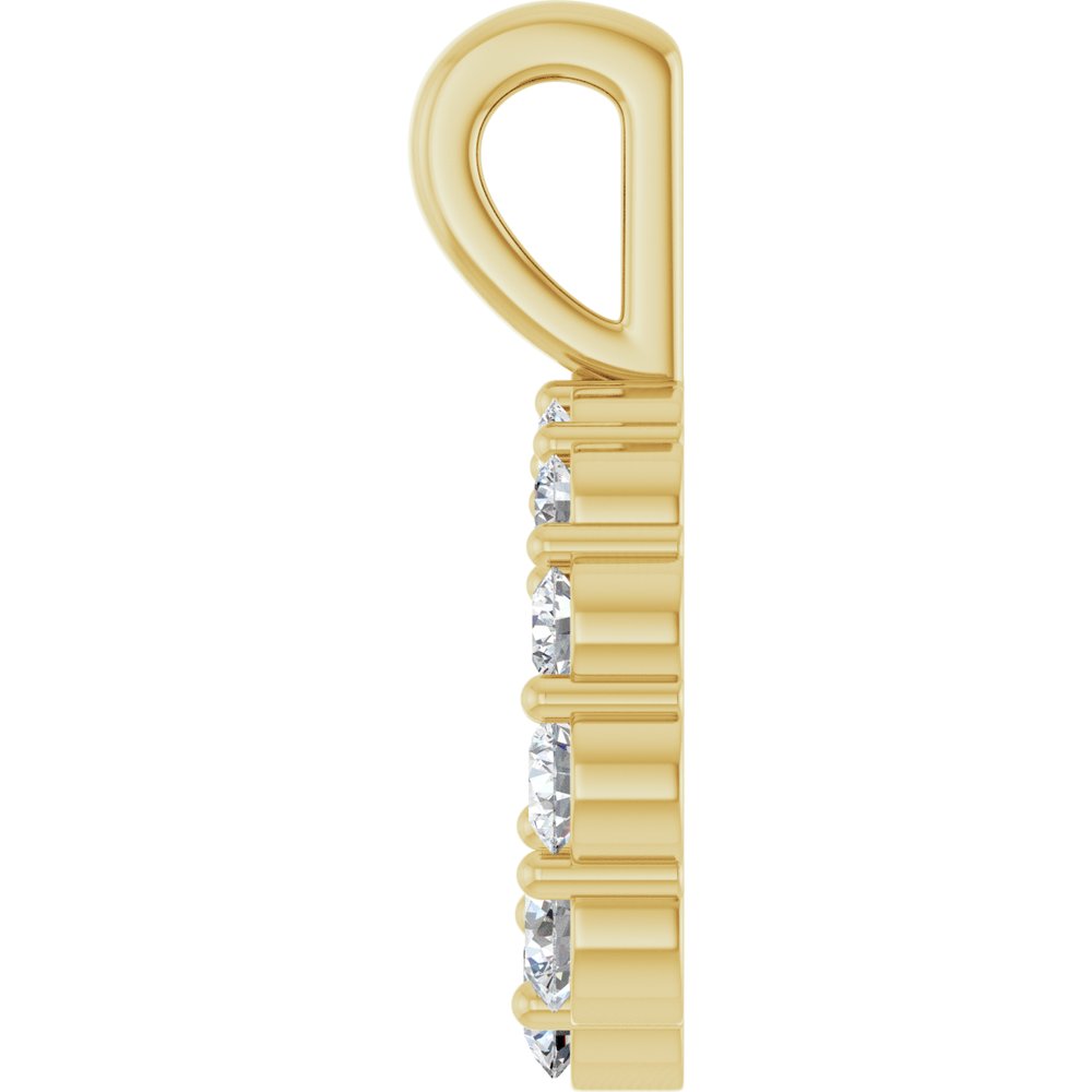 14K Yellow Gold 1/3 CTW Lab-Grown Diamond Graduated Circle Pendant