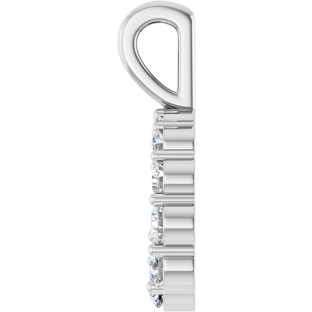14K White Gold 1/3 CTW Lab-Grown Diamond Graduated Circle Pendant
