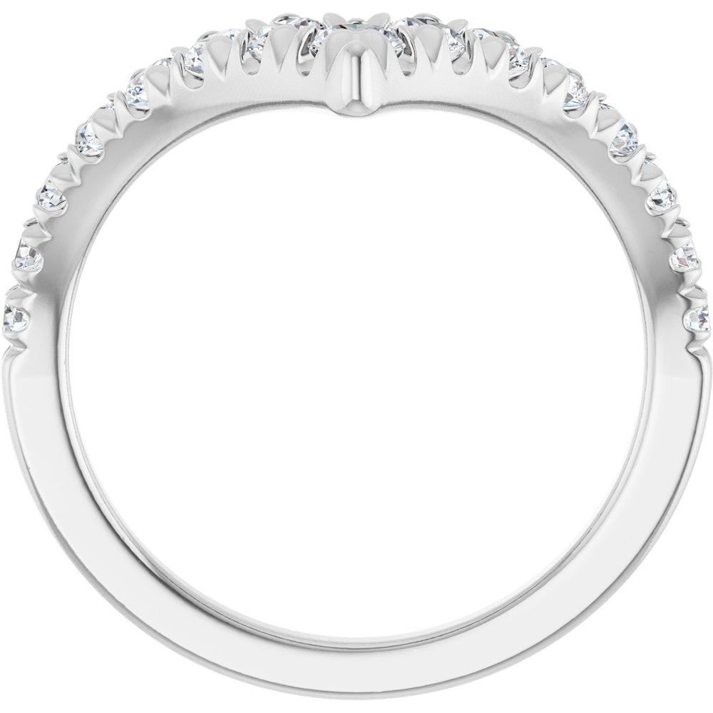 14K White Gold 5/8 CTW Lab-Grown Diamond Contour Band