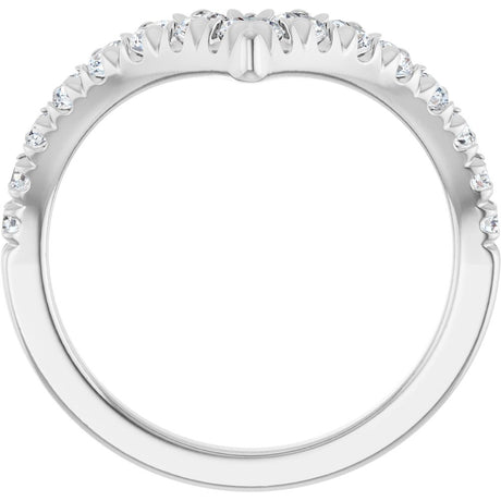 14K White Gold 5/8 CTW Lab-Grown Diamond Contour Band