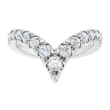 14K White Gold 5/8 CTW Lab-Grown Diamond Contour Band