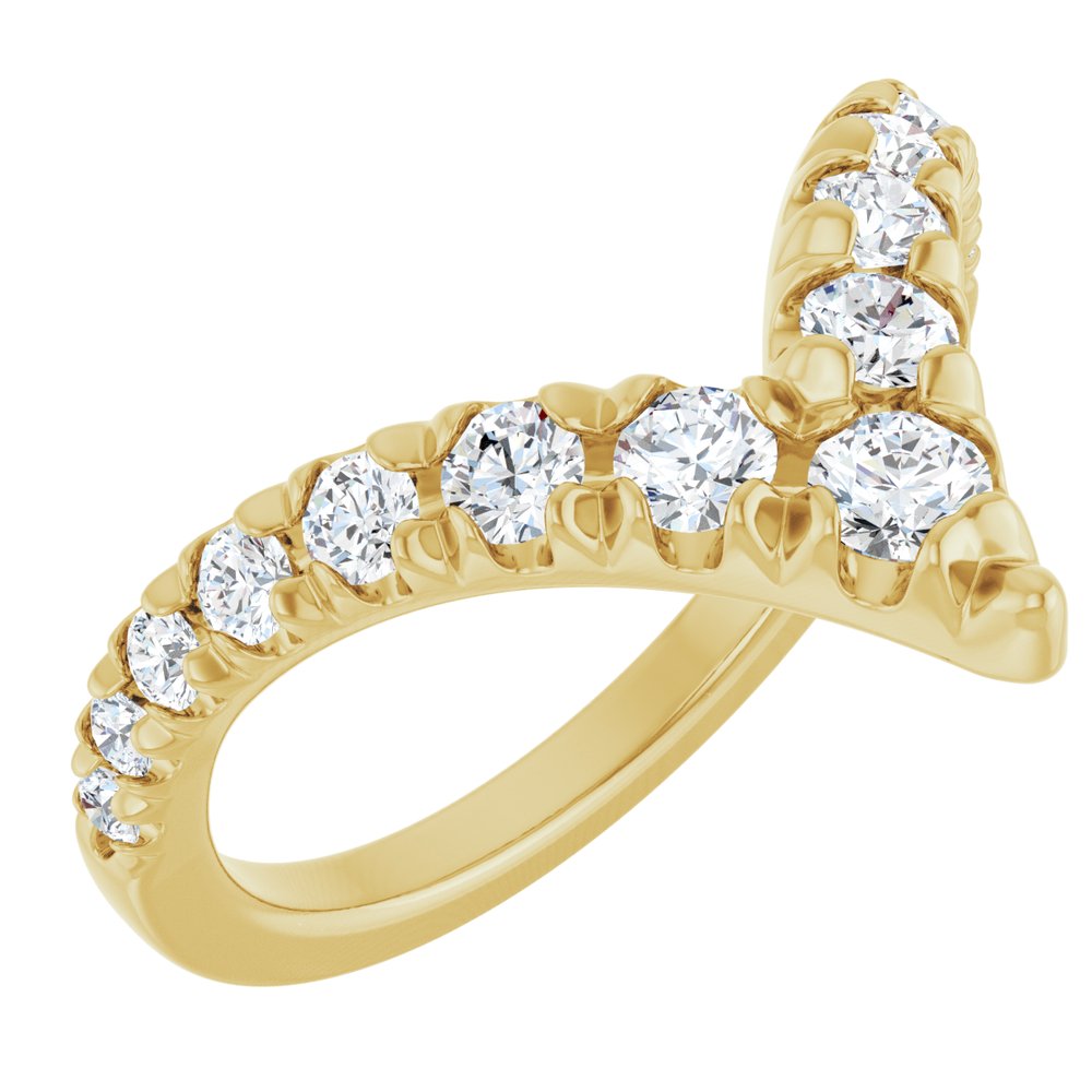 14K Yellow Gold 5/8 CTW Lab-Grown Diamond Contour Band