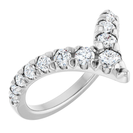 14K White Gold 5/8 CTW Lab-Grown Diamond Contour Band