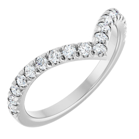 14K White Gold 3/8 CTW Lab-Grown Diamond Contour Band