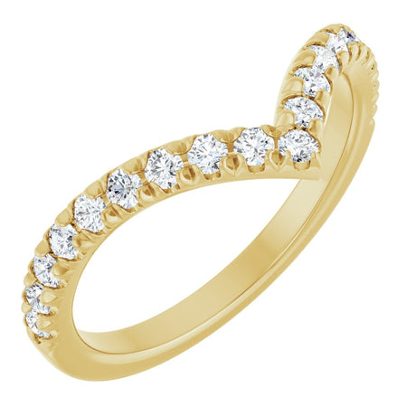 14K Yellow Gold 3/8 CTW Natural Diamond Contour Band