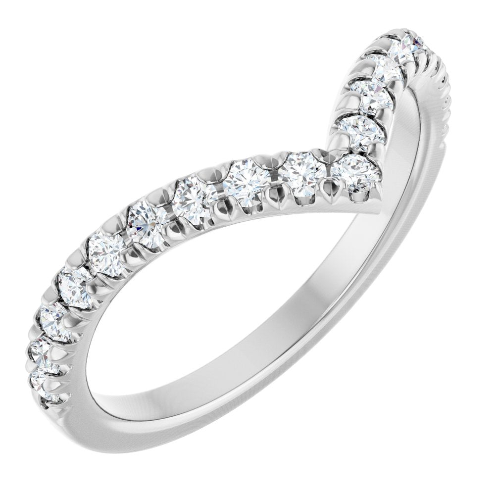 14K White Gold 3/8 CTW Lab-Grown Diamond Contour Band