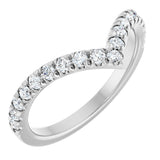 14K White Gold 3/8 CTW Lab-Grown Diamond Contour Band