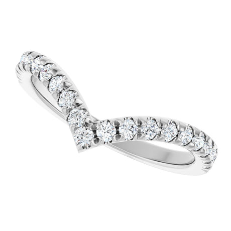 14K White Gold 3/8 CTW Lab-Grown Diamond Contour Band