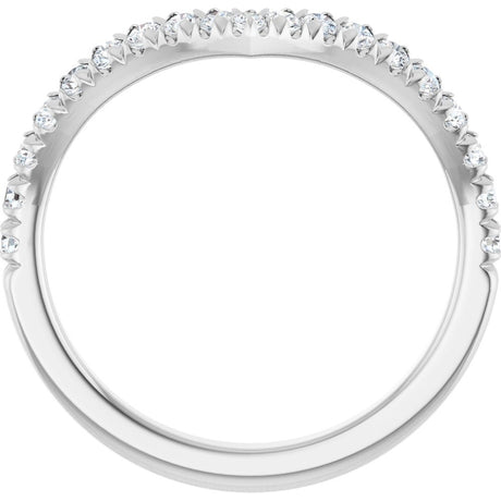 14K White Gold 3/8 CTW Lab-Grown Diamond Contour Band