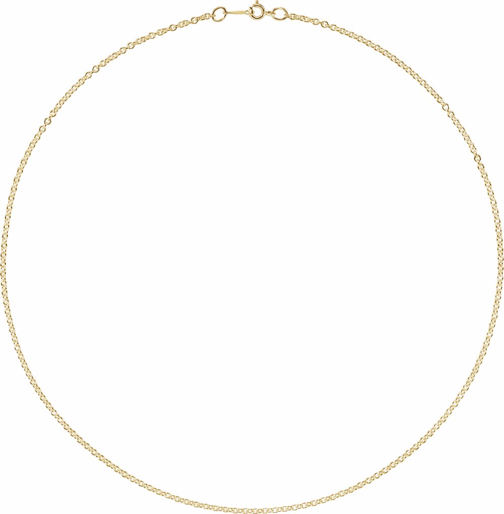 14K Yellow Gold 2.1 mm Cable 18" Chain