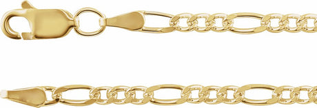 14K Yellow Gold-Filled 3.5 mm Figaro 7" Chain
