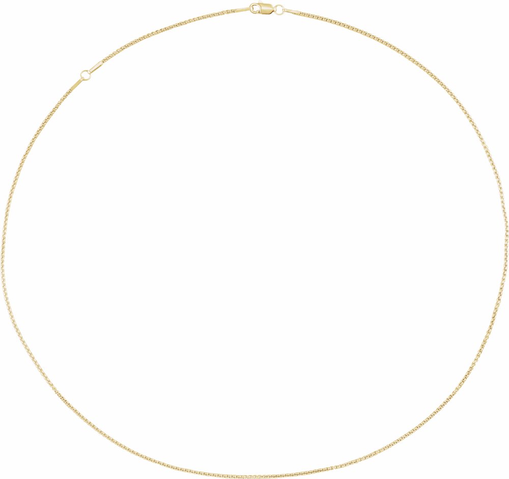 14K Yellow Gold 1.25 mm Box 18" Chain