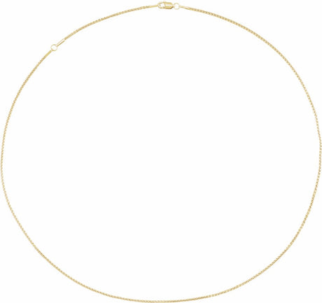 14K Yellow Gold 1.25 mm Box 18" Chain
