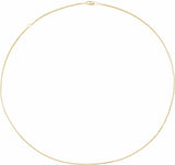 14K Yellow Gold 1.25 mm Box 20" Chain