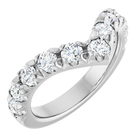14K White Gold 1 CTW Lab-Grown Diamond Contour Band