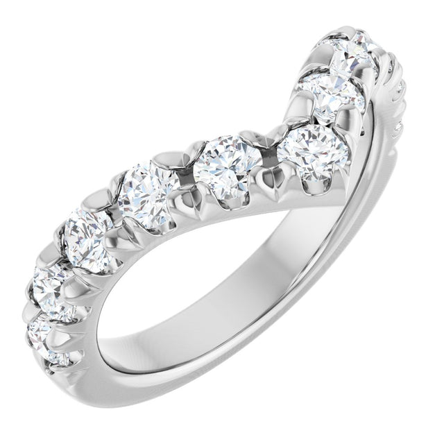 14K White Gold 1 CTW Lab-Grown Diamond Contour Band