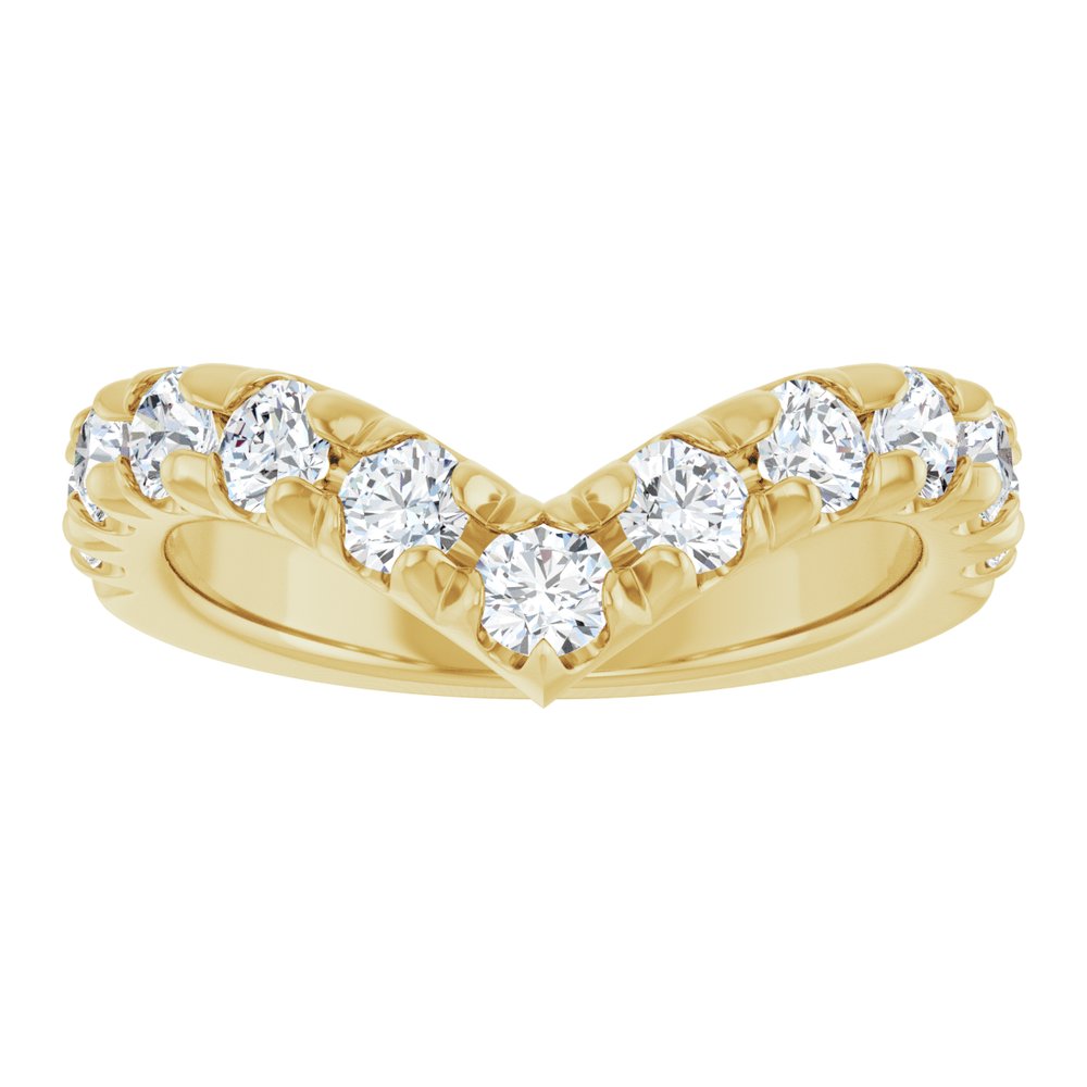 14K Yellow Gold 1 CTW Lab-Grown Diamond Contour Band