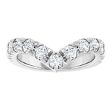 14K White Gold 1 CTW Lab-Grown Diamond Contour Band