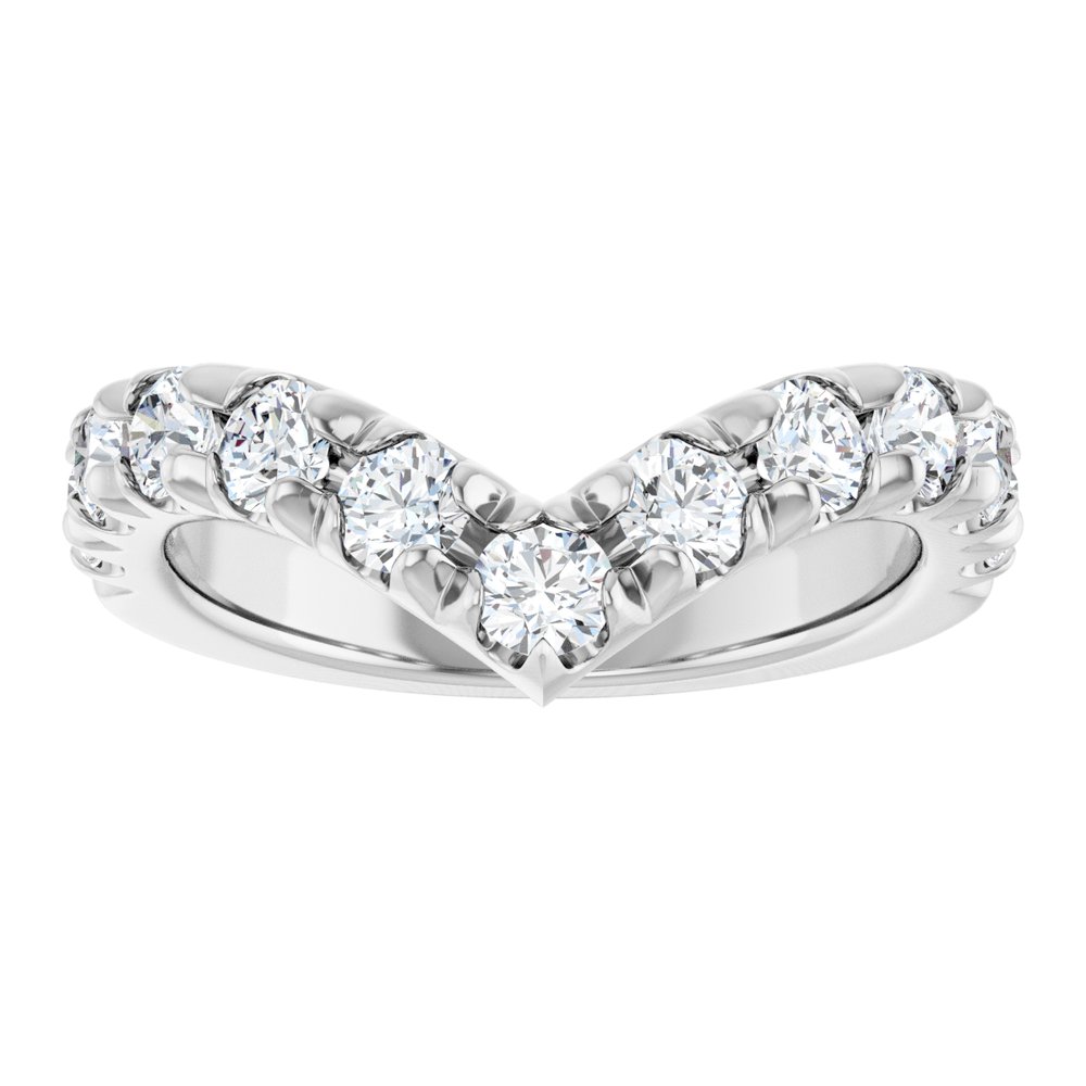 14K White Gold 1 CTW Lab-Grown Diamond Contour Band