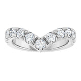 14K White Gold 1 CTW Lab-Grown Diamond Contour Band