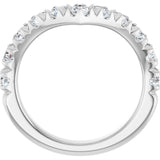 14K White Gold 1 CTW Lab-Grown Diamond Contour Band