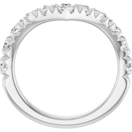 14K White Gold 1 CTW Lab-Grown Diamond Contour Band