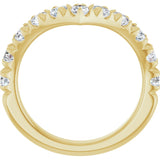 14K Yellow Gold 1 CTW Lab-Grown Diamond Contour Band