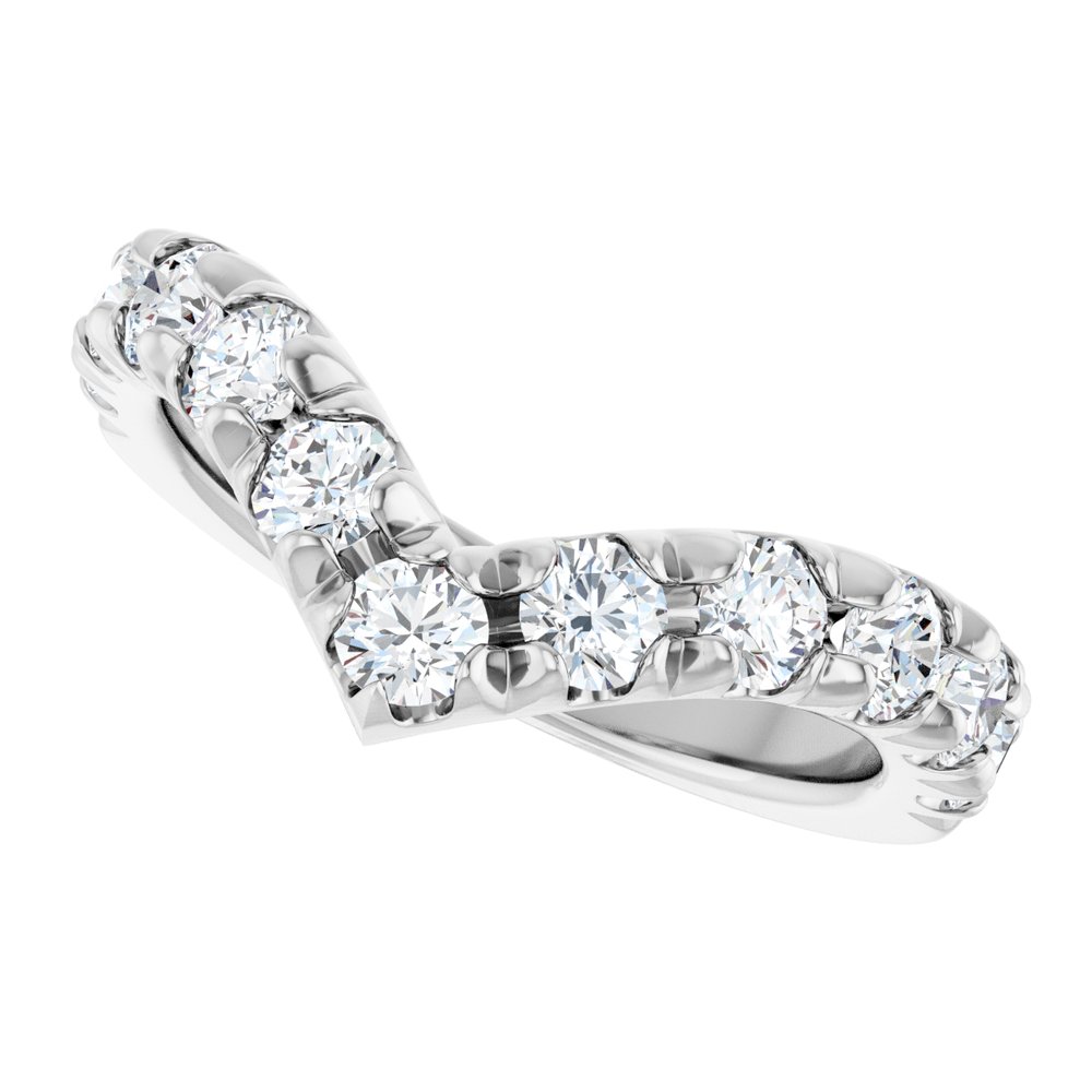 14K White Gold 1 CTW Lab-Grown Diamond Contour Band