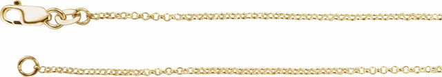 14K Yellow Gold 1.1 mm Rolo 24" Chain