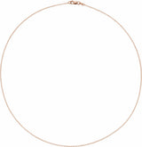 14K Rose Gold 1.1 mm Rolo 20" Chain