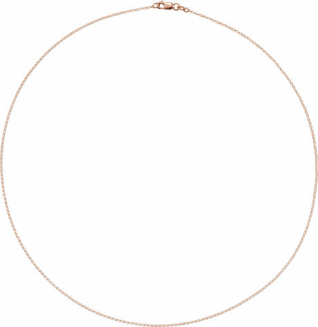 14K Rose Gold 1.1 mm Rolo 20" Chain