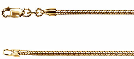 14K Yellow Gold-Filled 1.5 mm Snake 7" Chain