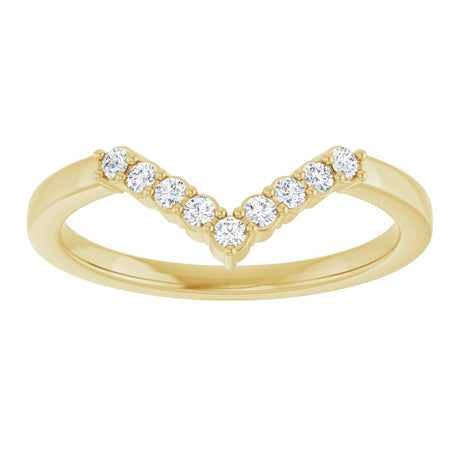 14K Yellow Gold 1/8 CTW Natural Diamond Contour Band