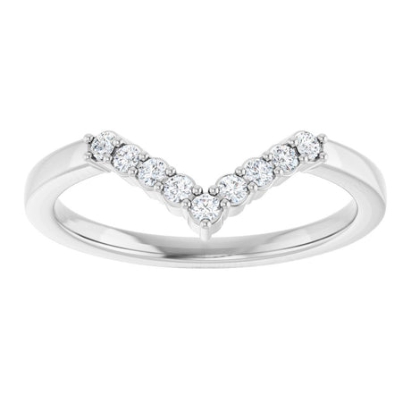 14K White Gold 1/8 CTW Natural Diamond Contour Band