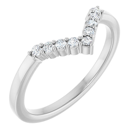 14K White Gold 1/8 CTW Natural Diamond Contour Band