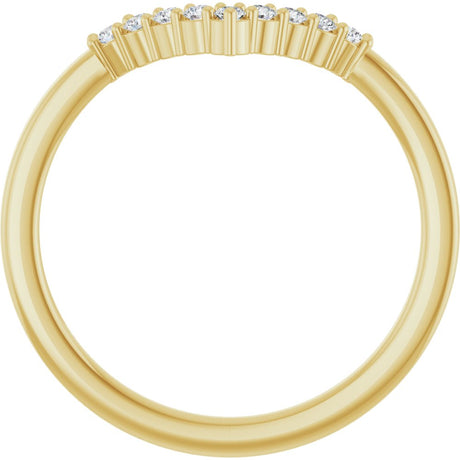 14K Yellow Gold 1/8 CTW Natural Diamond Contour Band