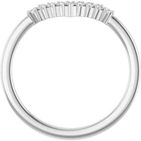 14K White Gold 1/8 CTW Natural Diamond Contour Band