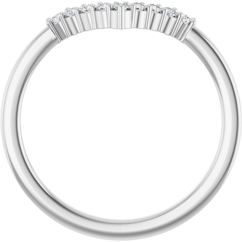 14K White Gold 1/8 CTW Lab-Grown Diamond Contour Band