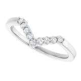 14K White Gold 1/8 CTW Lab-Grown Diamond Contour Band