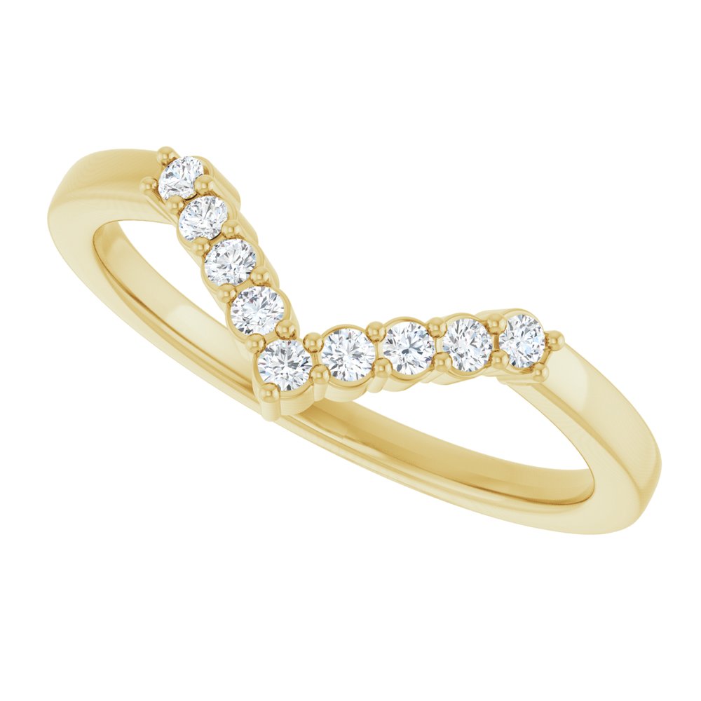 14K Yellow Gold 1/8 CTW Natural Diamond Contour Band
