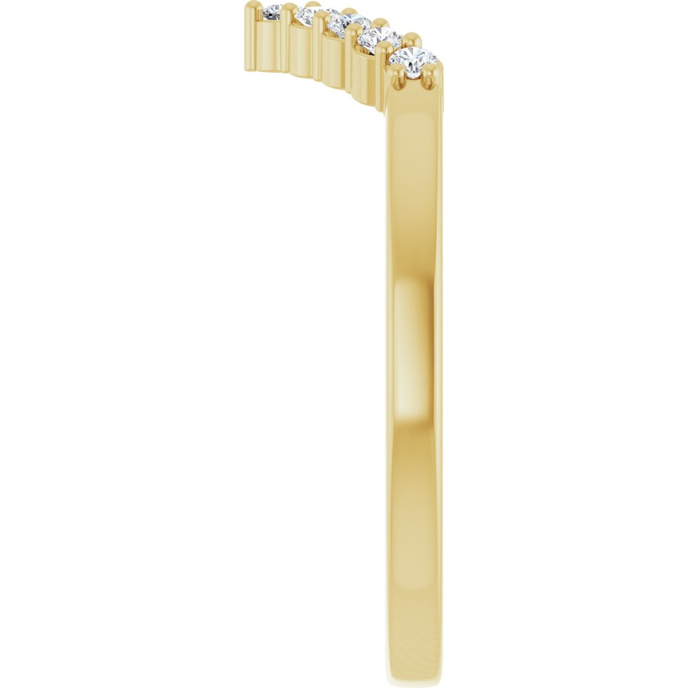 14K Yellow Gold 1/8 CTW Lab-Grown Diamond Contour Band