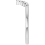 14K White Gold 1/8 CTW Natural Diamond Contour Band